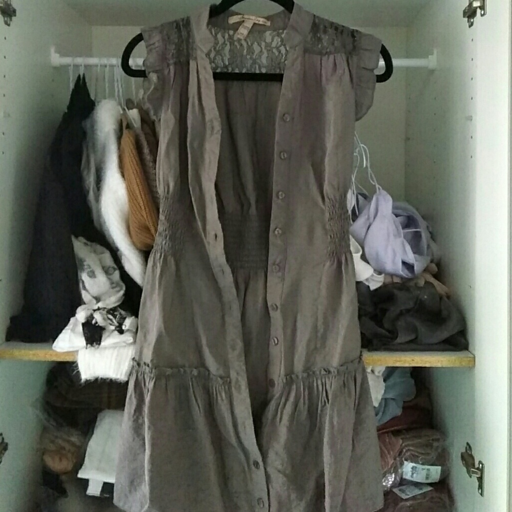 Purple button down dress